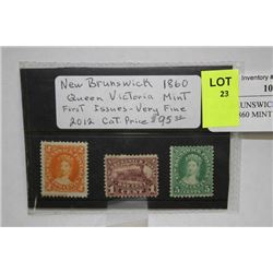 NEW BRUNSWICK'S FIRST STAMP ISSUE 1860 MINT HIGH