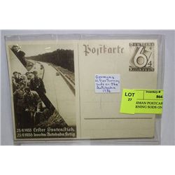 GERMAN POSTCARD HITLER TURNING SODS ON AUTOBAHN