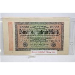 GERMAN 2000 MARK NOTE (JULY 1, 1923)