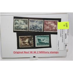 FIVE ORIGINAL NAZI WWII MILITARY STAMPS