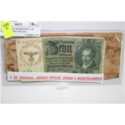 GERMAN NAZI BANKNOTES 1 SS DIVISION ADOLF HITLER