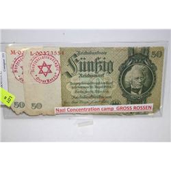 NAZI CONCENTRATION CAMP GROSS ROSSEN BANKNOTES X2