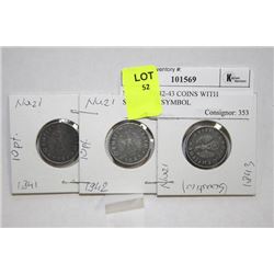 NAZI 1941-42-43 COINS WITH SWASTIKA SYMBOL