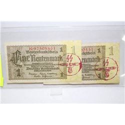 PAIR OF NAZI SS BANK NOTES