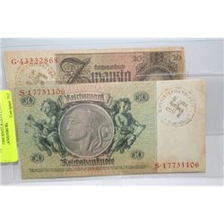 PAIR OF CONCENTRATION CAMP BILLS, ORANIENBURG