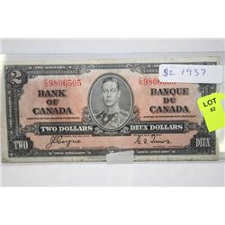 1937 $2 CANADIAN NOTE
