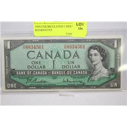 1954 UNCIRCULATED 1 DOLLAR BANKNOTE