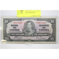 1937 10 DOLLAR BANKNOTE (WRITING)