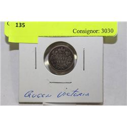 1880 "H" QUEEN VICTORIA SILVER 5 CENTS