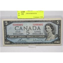 1954 5 DOLLAR BANKNOTE (WRITING)