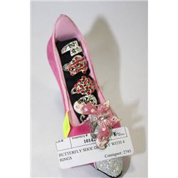 BUTTERFLY SHOE DISPLAY WITH 4 RINGS
