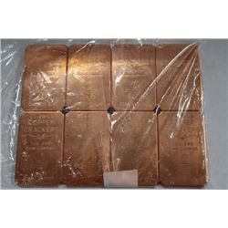 SHEET OF EIGHT 1oz PURE COPPER BARS