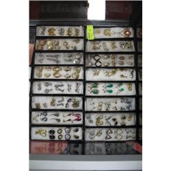 BOX OF ASSORTED ESTATE EARRINGS AS THEY COME
