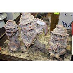 CEMENT GARDEN GNOMES X3