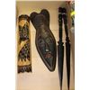 Image 1 : Box w/ 2 Africa Black Spear Wall Hangings &