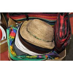 BOX OF WOMAN'S BEACH MUST HAVES SUCH AS: HATS,