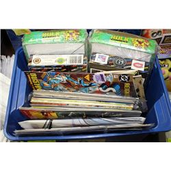 BOX OF ASSORTED COMICS AND COLLECTOR CARDS