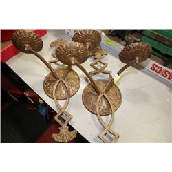 PAIR OF METAL CANDLE SCONCES