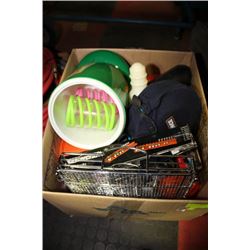 BOX OF ASSORTED CAMPER/ CABIN/ PATIO FRIENDLY