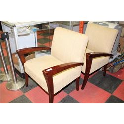 PAIR OF SHOWHOME ARMCHAIRS - NEEDS REPAIR