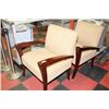 Image 1 : PAIR OF SHOWHOME ARMCHAIRS - NEEDS REPAIR