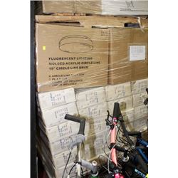 PALLET OF FLUORESCENT LIGHTING, POT LIGHTS, ETC