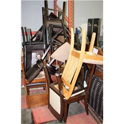 12 ASSORTED KITCHEN CHAIRS AND BARSTOOLS