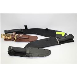 FOUR VARIOUS KNIVES/MACHETTE