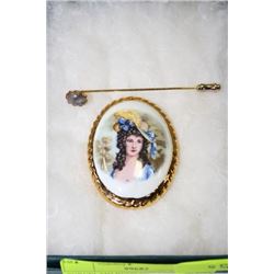 PORCELAIN BONE CHINA  LADY ELANOR BROACH AND MOOD