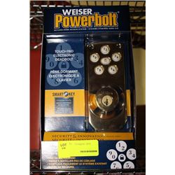 WEISER BRASS TONE ELECTRONIC TOUCHPAD DEADBOLT