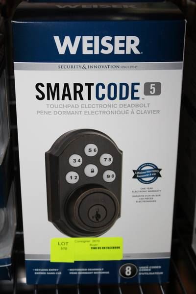 WEISER SMARTCODE 5 TOUCH PAD ELECTRONIC DEADBOLT