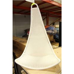 WHITE WICKER HANGING CHAIR
