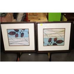 PAIR OF SHOWHOME LEAF PICTURES