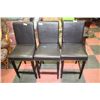 Image 1 : Brown Leather Bar Stools (X3)