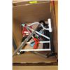Image 1 : BOX WITH ESTATE UMBRELLAS, WEIGHTS, GARBAGE PICKER