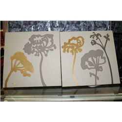 PAIR OF SHOWHOME FLORAL CANVAS PICTURES