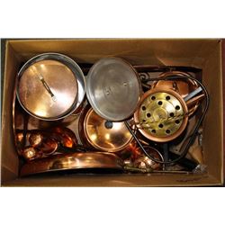ESTATE BOX OF ASSORTED COPPER ORNAMENTS
