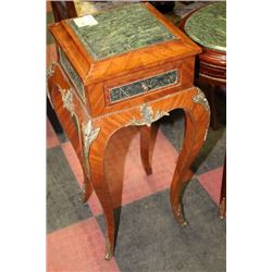 GRANITE TOP PLANT STAND WITH DRAWER