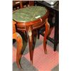 Image 1 : GRANITE TOP SIDE TABLE WITH GOLD TONE ACCENTS