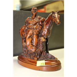 VINTAGE ESTATE WOOD CARVED HORSE ORNAMENT