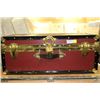 Image 1 : Travel Trunk - Burgundy & Black with Brass