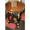 Image 1 : TWO WOOD WITH GOLD TONE ACCENT END TABLES WITH