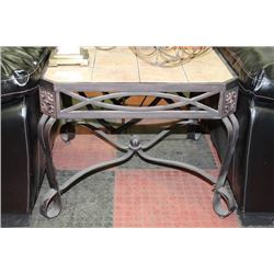 METAL AND TILE TOP END TABLE