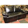 Image 2 : BLACK LEATHERETTE SOFA AND LOVE SEAT