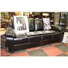 Image 3 : BLACK LEATHERETTE SOFA AND LOVE SEAT