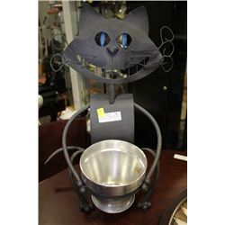 BLACK METAL CAT PLANT STAND