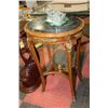 Image 1 : WOOD AND MARBLE TOP END TABLE WITH GOLD TONE