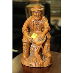ESTATE GOLD PANNING ORNAMENT SOLD WITH WOOD