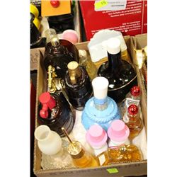 BOX OF ASSORTED VINTAGE AVON CALOGNE BOTTLES