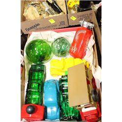 BOX OF ASSORTED AVON CALOGNE VEHICLES ETC